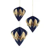 RETIF Suspensions Papier Bleu Nuit / Or 7X8+9X10+11X12Cm - Par 3 Store
