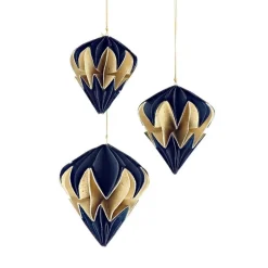 RETIF Suspensions Papier Bleu Nuit / Or 7X8+9X10+11X12Cm - Par 3 Store