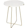 RETIF Table D'Appoint Marbre Blanc Et Metal Or O43 X H50Cm Hot