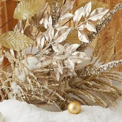 RETIF Tige De Feuilles Champagne Effet Metallise H63Cm Flash Sale