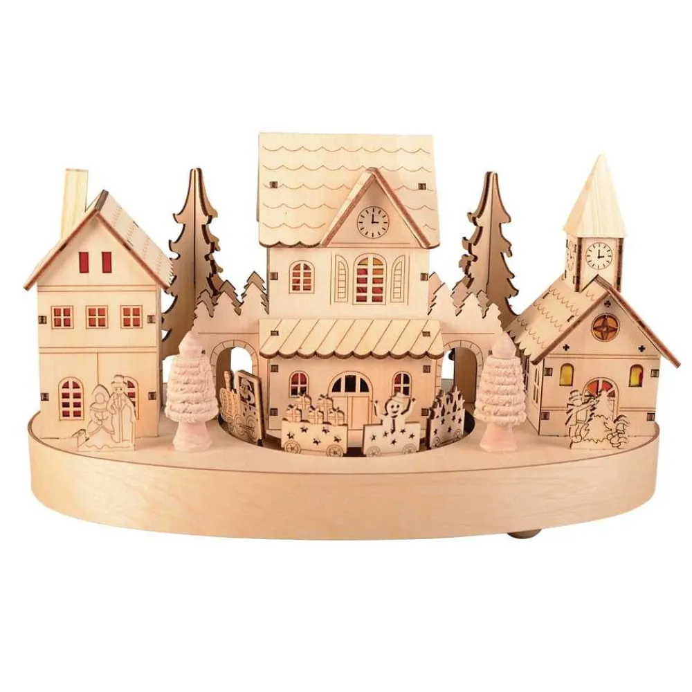 RETIF Village & Train Bois Led Blanc Chaud - 27,50 Cm Fashion