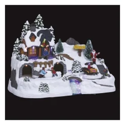 RETIF Village De Noel Lumineux Maison Du Pere Noel Tracteur En Mouvement Best Sale