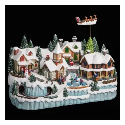 RETIF Village De Noel Lumineux Et Anime Avec Train Enfants Et Pere Noel Cheap