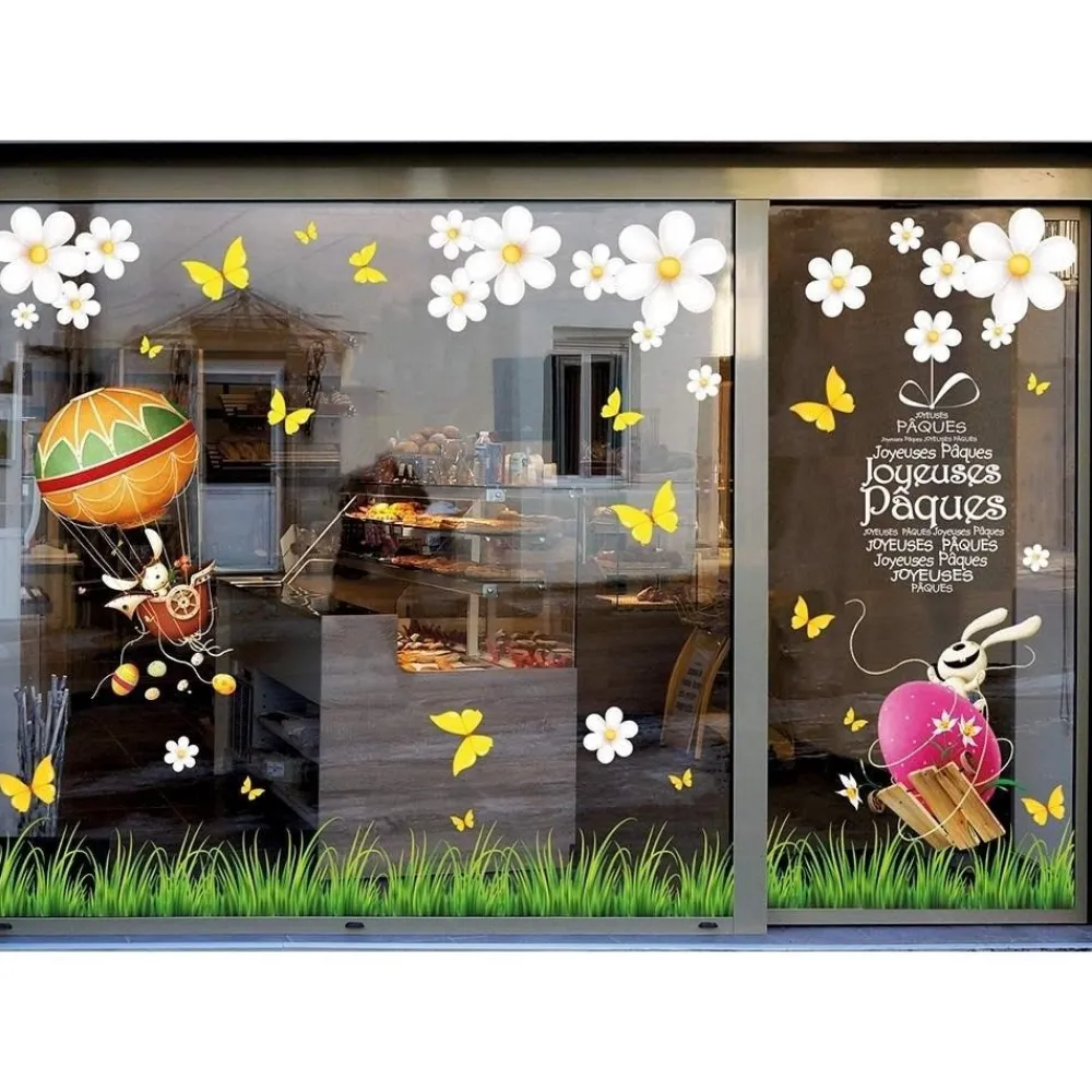 RETIF Vitrophanie Lapin Luge De Paques Gauche 68X84,8Cm Shop