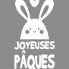 RETIF Vitrophanie Lapin Texte Joyeuses Paques Blanc 54,7X98Cm Clearance