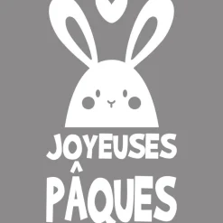 RETIF Vitrophanie Lapin Texte Joyeuses Paques Blanc 54,7X98Cm Clearance