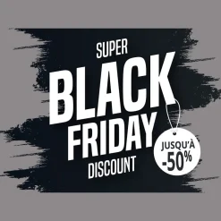 RETIF Vitrophanie Texte Black Friday Grunge Noir Et Blanc Best